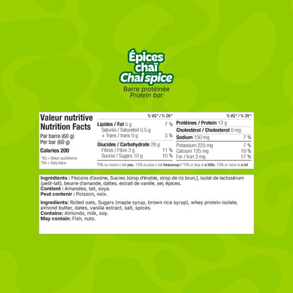 Chai Spices Protein Bars – 12-Pack