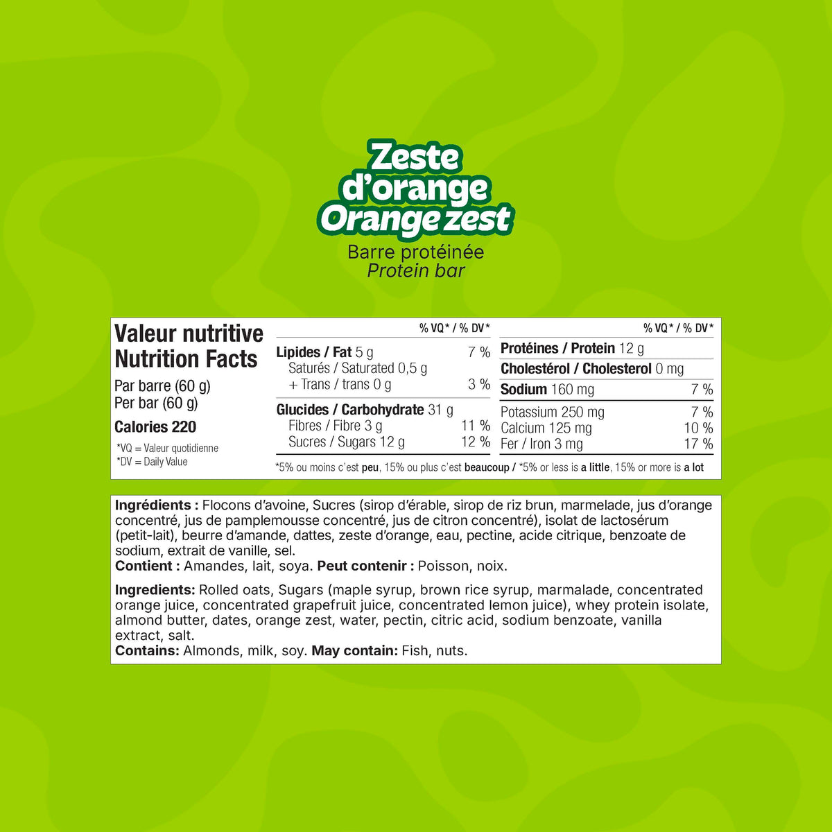 Orange Zest Protein Bars – 12-Pack