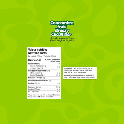 Breezy Cucumber Fresh Vegetable Juice – 12-Pack